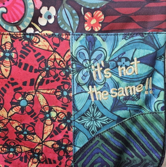 Desigual Floral Vibrant Patchwork Crossbody Bag Multicolor Boho Statement Purse - Picture 3 of 16